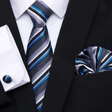 Newest style Green Tie For Men Holiday Present Tie Pocket Squares Set Necktie  Striped Wedding Accessories Man