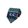 HUISHI 8cm Men's Christmas Tie High-density Blue Green Christmas Tree Elk Snowman Printed Neckties Celebration Party Anime Ties