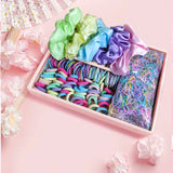2155Pcs Girls Colorful Hair Bands Set Nylon Elastic Rubber Band Satin Scrunchies Children Ponytail Holder Kids Hair Accessories