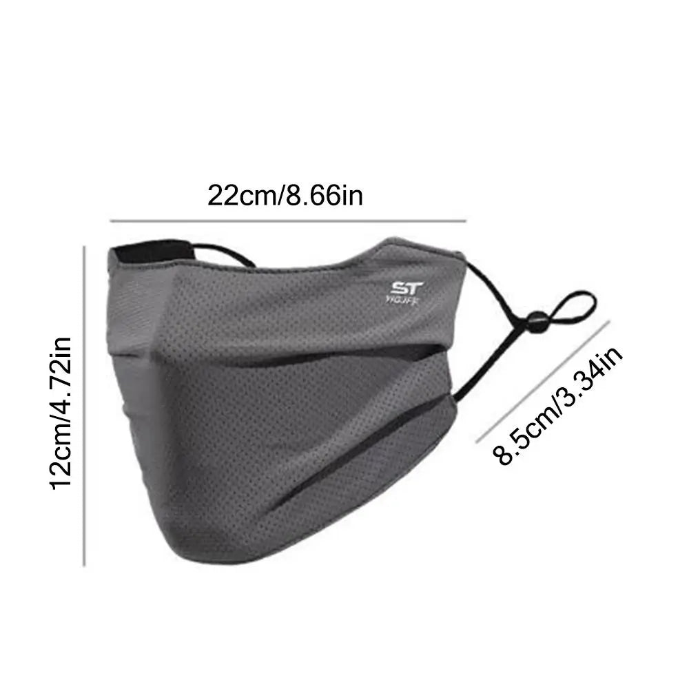 Nylon Face Cover Sun Protection Face Mask Reusable Breathable UV Face Shield Solid Color Washable Ice Silk Face Mask