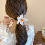 Hot Bohemia Gradient Colorful Acrylic Egg Flowers Hair Claw Clips For Women Beach Forest Style Sweet Headwear New Accessories