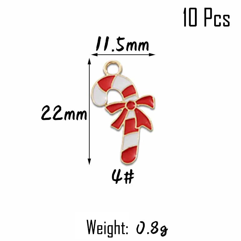 XIYAWANG 10Pcs Christmas Tree Decoration Christmas Candy Cane Lollipops Red and White Candy Pendants Home Decor New Year Navidad
