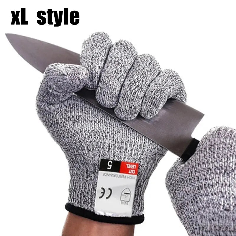 A Pair Anti Cut Proof Gloves Hot Sale Grey Black Anti Cut Level 5 Safety Work Gloves Glass Cutting Safety Protection