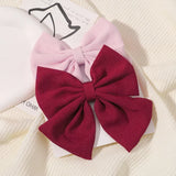 2pcs/set 4.5" Cheer Bow Hair Clip for Kids Lovely Grosgrain Ribbon Hairgripes Girls Delicate Bowknot HairPins Baby Headwear Set