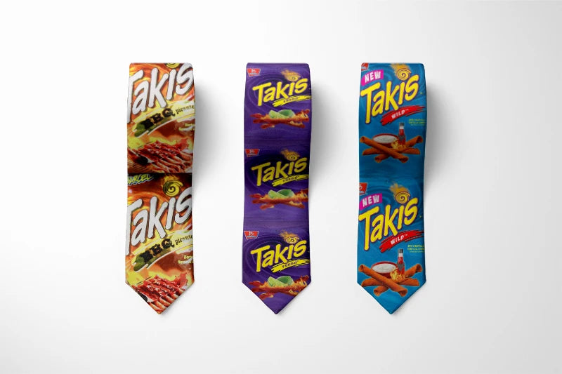 Hot Food Printed Tie Men Casual Fashion Novelty Funny Potato Chip Tie Wedding Party Halloween Shirt With Gift Necktie For Neutra