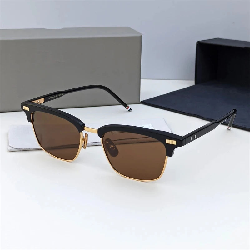 Men Square Business Titanium Acetate Glasses Frame Fashion Brand Designer Ultra-light Eyeglasses TB711 Sun Sunglasses Glasses
