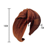 PROLY New Fashion Hairband For Women Solid Color Wide Side Headband Warm Canary Velvet Turban Winter Hair Accessories Wholesale