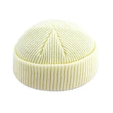 Unisex Autumn Warm Cap New Fashion Men's Beanie Winter Knit Hat Boy Skullcap Sailor Cap Cuffs Retro Navy Short Hat Solid Color