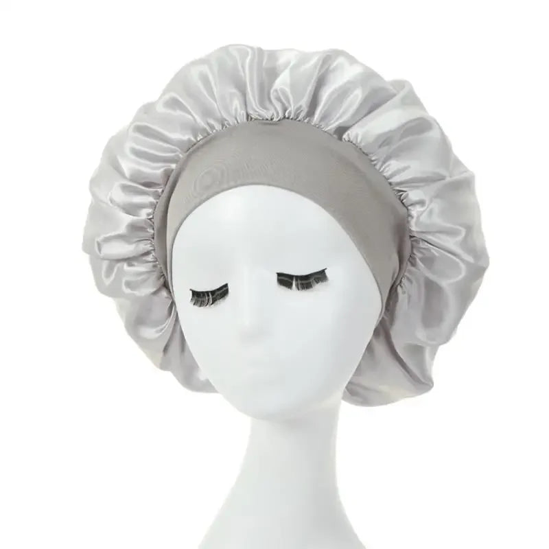 1PC Satin Sleeping Hat Night Sleep Hair Care Bonnet Nightcap Extra Satin Silky Shower Caps Sleep Cap with Premium Elastic Band
