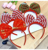 Navidad Bows Elastic Headbands for Adult Children's Hair Accessories Happy Christmas New Year Party Merry  Xmas Headdress Supply