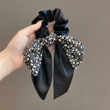 2024 New Korean Floral Bowknot Hair Ties for Women Girls Sweet Elastics Long Ribbon Ponytail Scarf Hair Tie Hair Accessories