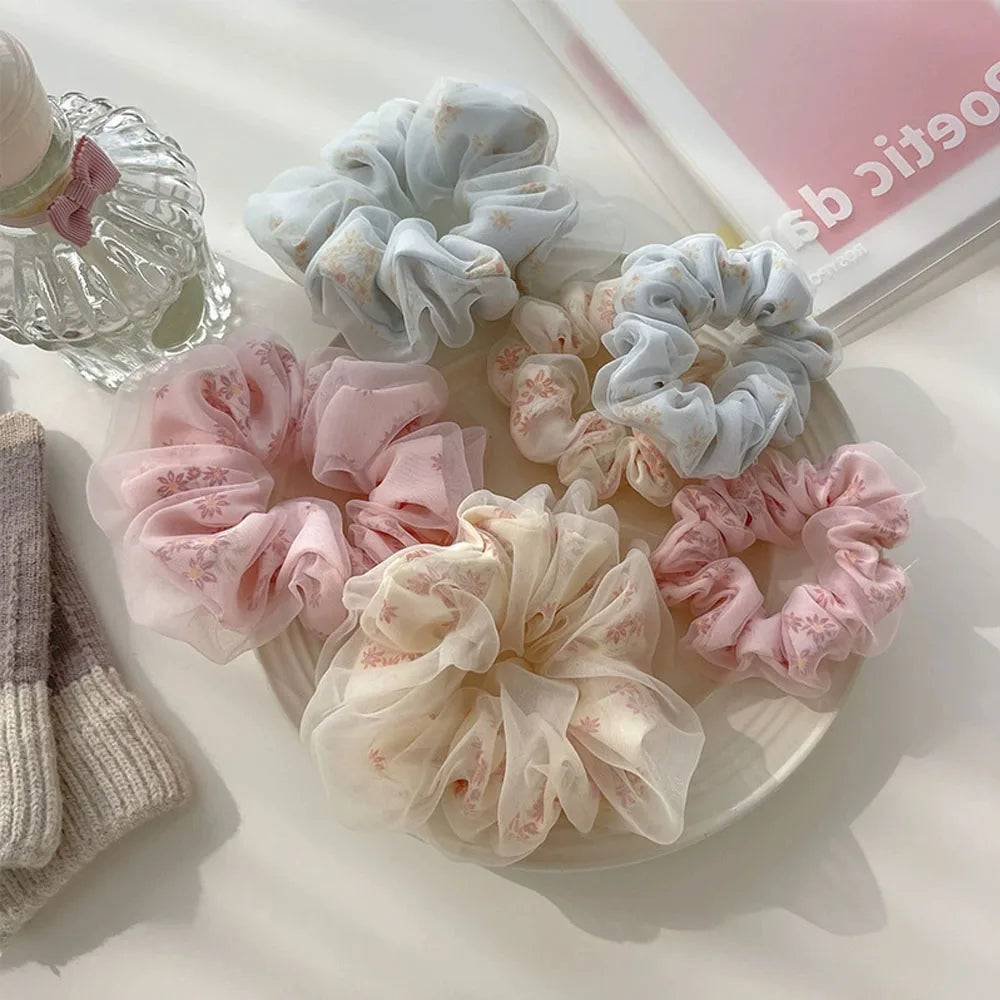 Big Elegant Silk Elastics Hair Band Girls Color Scrunchies Hair Ties Ladies Ponytail Hold Hair Accessories Hair bows girl 2025