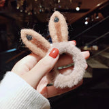 Women Girl Cute Cartoon Hair Scrunchies Panda Cows Cat Rabbit Plush Elastic Hair Bands Sweet Pontail Ties Christmas Accessories