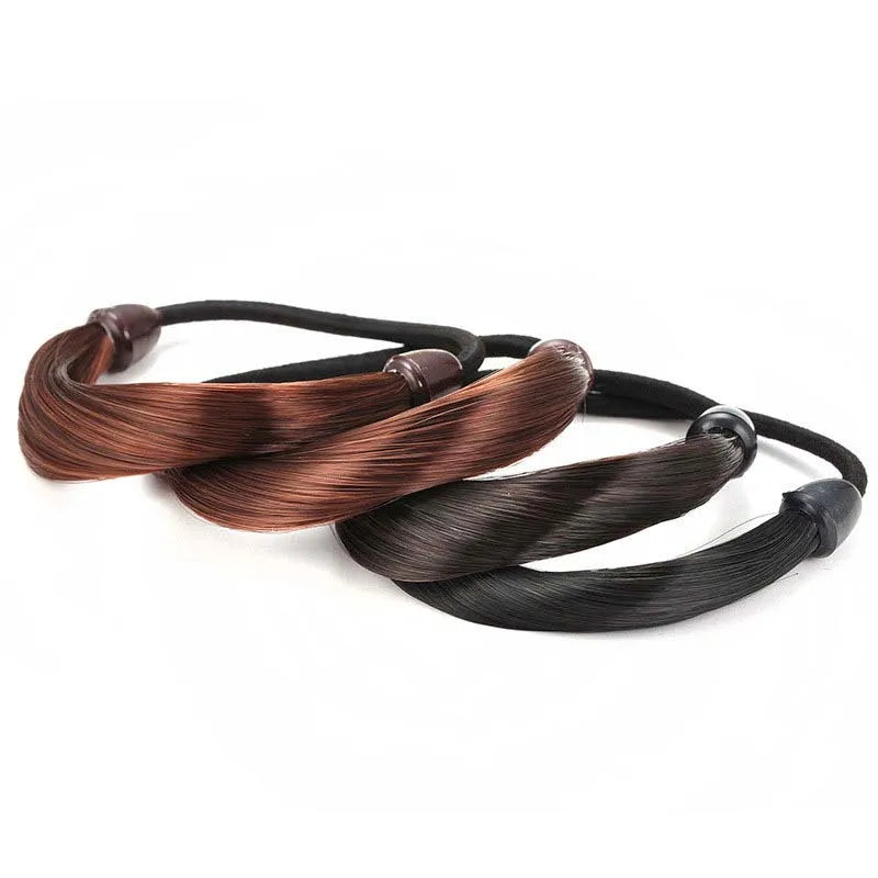 Wig Braided Rubber Band Elastic Hair Rope Tie Head Hair Ring Wig Braid Fixed Hairstyle Elastic Band Extension Ponytail Holder