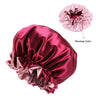 High Quality Double Sided Layer Waterproof Shower Cap Solid Color Satin Hair Bonnet Cap For Women