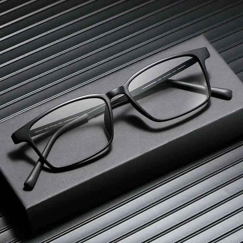 Blue Light Blocking Reading Glasses Men Women Ultralight TR90 Titanium Alloy Optical Frame Eyeglasses Square Eyewear