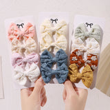4Pcs/Set Sweet Hair Bows Hair Clip Children Lovely Bowknot Hair Pins for Baby Girls Hair Accessories Print Hollow Hairgripe Gift