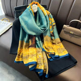 2023 Fashion New Sunscreen Shawl Popular Leopard Print Beach Towel Female 180X90CM Dustproof Bandanna Summer Luxury Silk Scarves