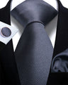 Corbata de marca de moda hecha a mano, sólida, con pañuelo y gemelos, para hombre, corbata, traje, camisa, accesorios de boda, regalos para hombre.