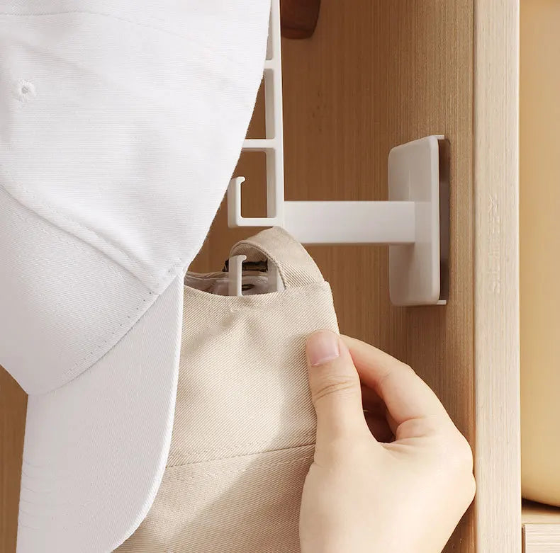 1pc wall mounted non perforated baseball cap hook, smooth and burr free, 6-hook design, multifunctional storage