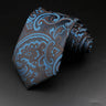 Leisure Men's Striped Tie 8cm Floral Paisley Brown Grey Necktie Business Daily Wear Cravat Wedding Party Collar Accessories Gift