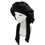 New Satin Hair Cap For Sleeping Invisible Flat Imitation Silk Round Haircare Women Headwear Ceremony Adjusting Button Night Hat
