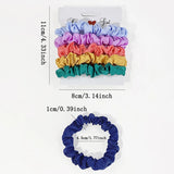 6PCS Colorful Satin Silk Hair tie Elastic Hair Bands hair elastics Women Simple Silky Satin Hair Scrunchies Set Hair Accessories