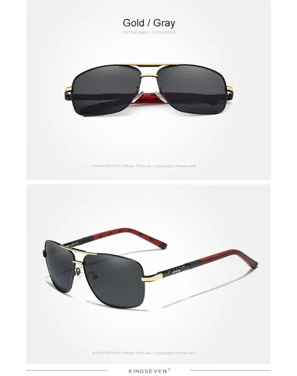 KINGSEVEN Classical Men’s Sunglasses High Quality Aluminum HD Mirror Lens Functional Glasses Women Driving Accessory Eyewear
