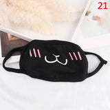 Hot 1PC Black Anti-Dust Cotton Cute Bear Anime Cartoon Mouth Mask teeth mouth Muffle Face Mouth Masks Women Men