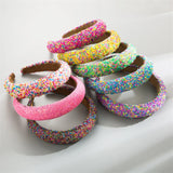 Sweet Donut Candy-Colored Wide Edge Headband for Girls Women Hairband Adult Fashion Hair Headwear Party Jewley Accessories