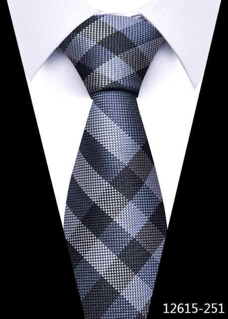 8 cm Tie Men Gravatas Classic Many Color Newest design Silk Necktie Shirt Accessories Striped Sky Blue Man's Office