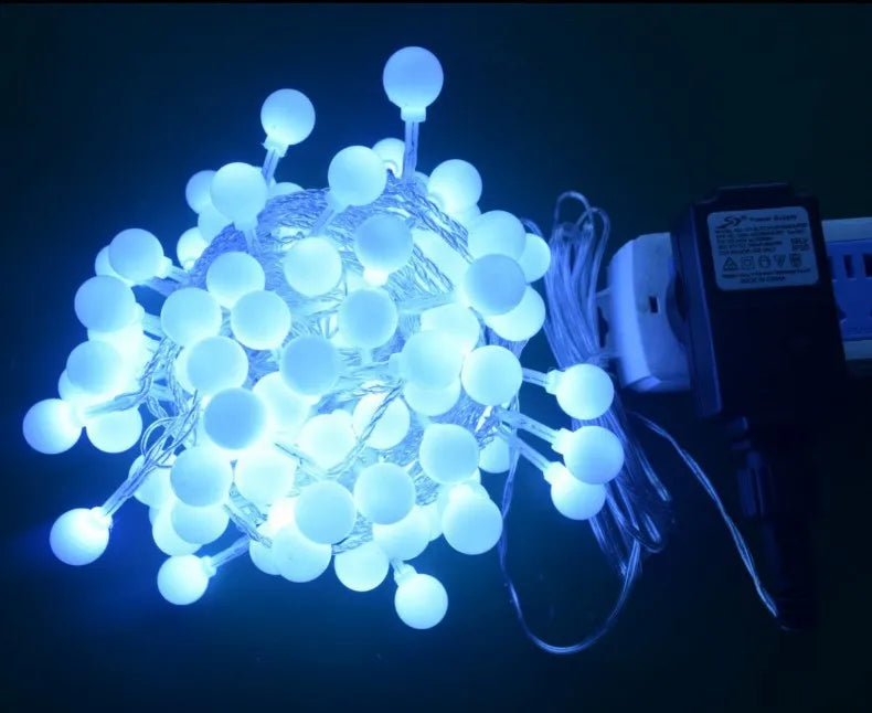 LED Light String Fairy Bubble Ball Light Festive Light Garland EU/US  Plug Indoor Christmas Wedding Outdoor Garden Decoration