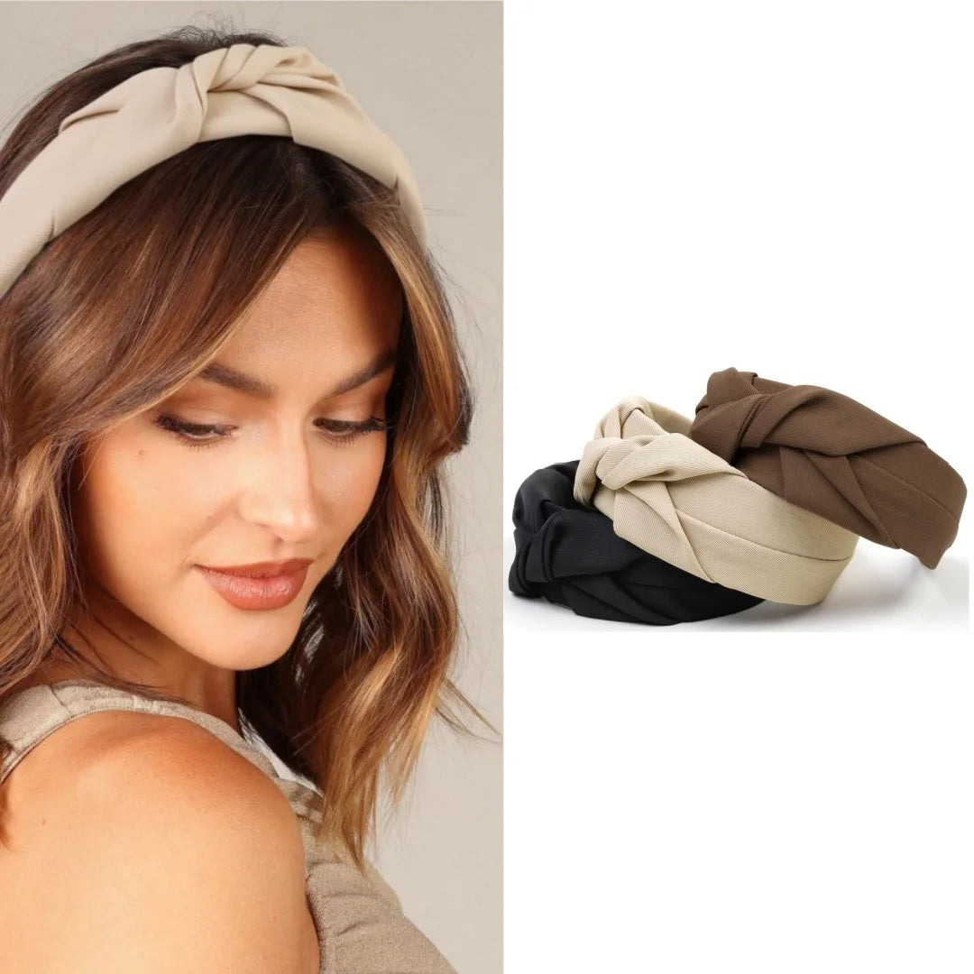 3 Pcs Black Velvet Padded Headbands for Women, Soft Simple Headband for Girls and Teens, Plain No Teeth Thick Hoops Hair Accesso