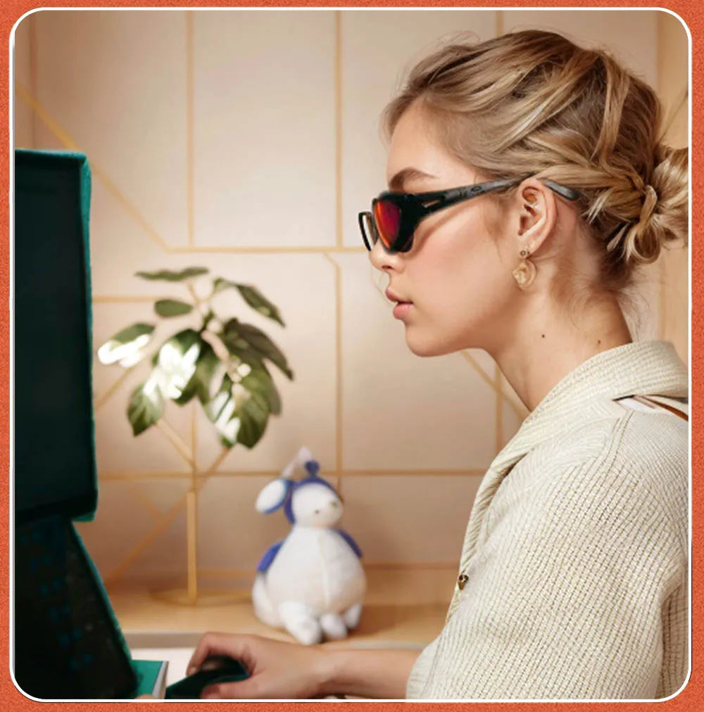 Red Lens，Orange Lens 100% Blue Light Blocking Goggles Glasses  Gaming Glasses Anti fatigue fashion Phone Eyeglasses