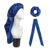 3Pcs Elastic Wide Edge Satin Bonnet Long Hair Hat Sleeping Hats Wrap Night Cap Hair Care Bonnet for Women Men Unisex Cap