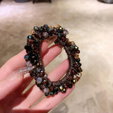 Crystal Beads Hair Ties Hair Scrunchies Hair Elastics Pearl Ponytail Holders Hair Wrist Ties Bands Scrunchies Hair Accessories