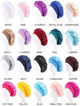 Bonnet Satin Sleeping Hat Hair Night Sleep Cap Head Cover Shower Caps for Bath and Sauna Bathing Shower Cap Bathroom Products