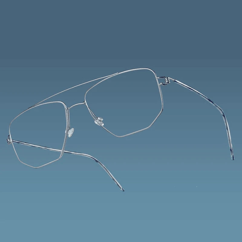 Denmark Brand Titanium Glasses Frame Men Women Double-Beam Square Eyewear Screwless Handmade Eyeglasses Frames Edwin Oclus De