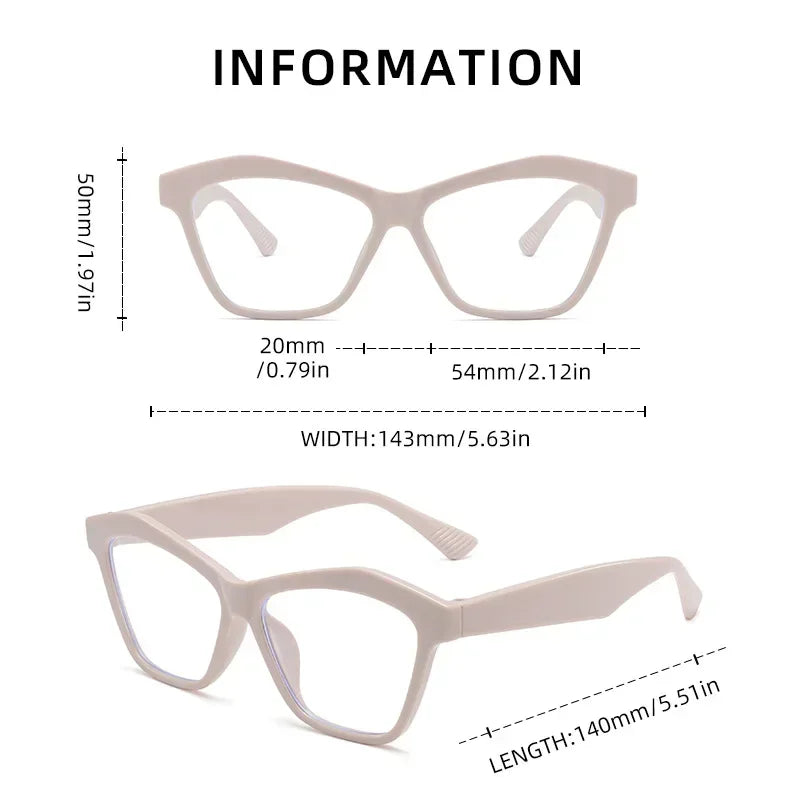 Retro Men Women Clear Lens Presbyopia Glasses Personalized Cat Eye Reading Glasses Blue Light Blocking Eye Protection Eyewear