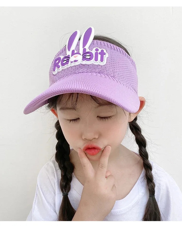 2023 New Kids Sun Hats Children Summer Visors Cute Rabbit Wings Bunny Hat Summer Hat for Kids Boys Girls Hats 3-12years Old