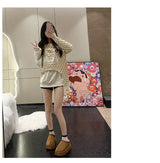 Snow Boots for Women 2023 Winter New Cashmere Warm Thick Soles Without Heel-covered Hair Half Slipper Cotton Shoes for Women