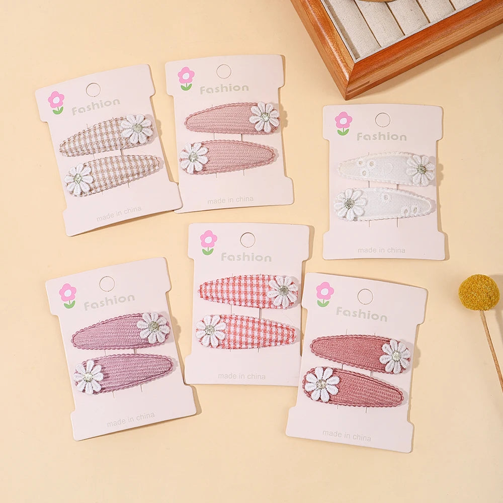 1pcs Ins Daisy Flower Hair Clips Baby Girl Hairpins for Kids Lace White Barette Princess Hooks Infant Accessories Korean