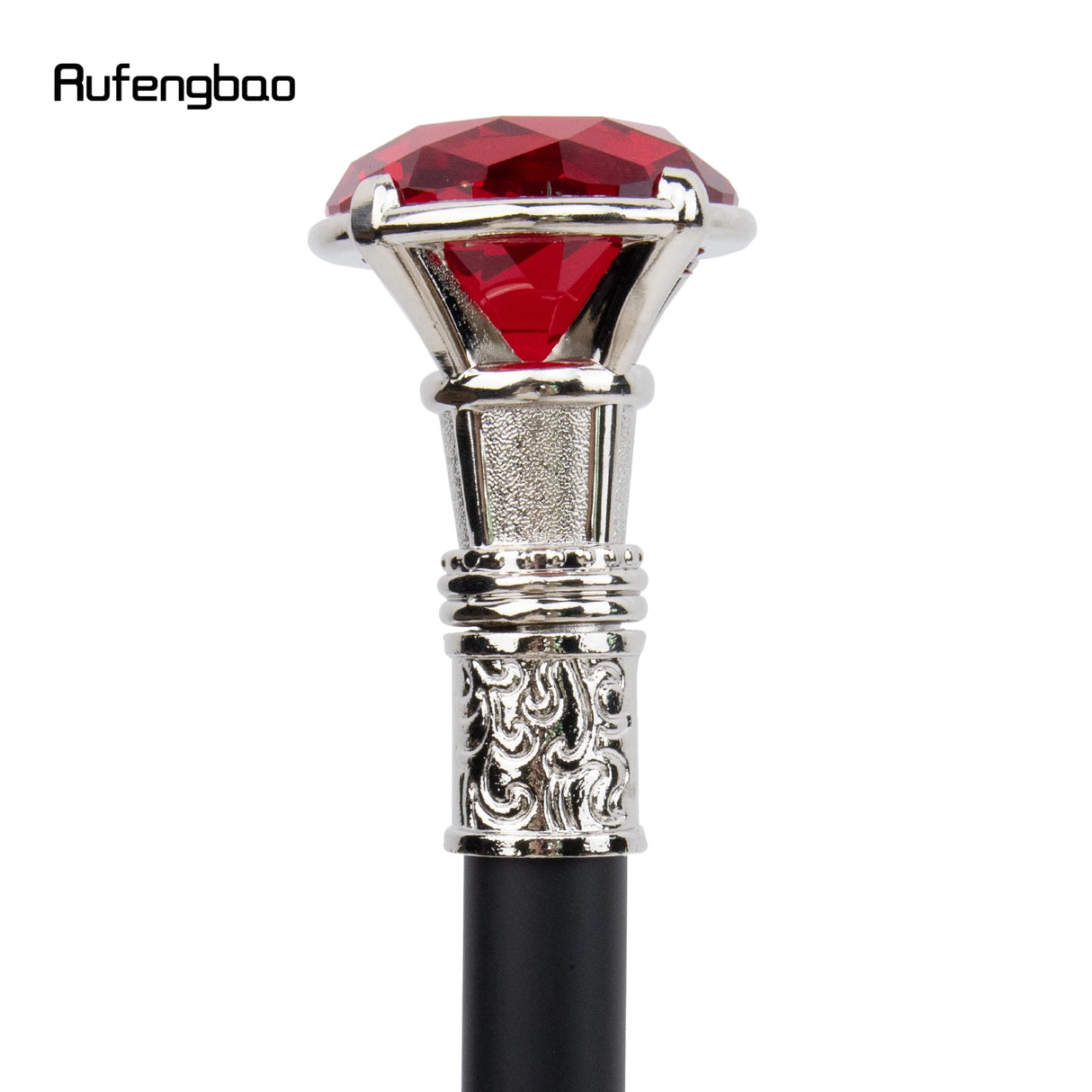 Red Diamond Type White Walking Stick with Hidden Plate Self Defense Fashion Cane Plate Cosplay Crosier Stick 90cm