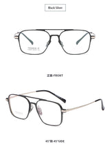 Light Pure Titanium Frames Retro Polygon Spectacle Pilot Ultra Double Bridge Customized Optical Prescription Eyeglasses Man