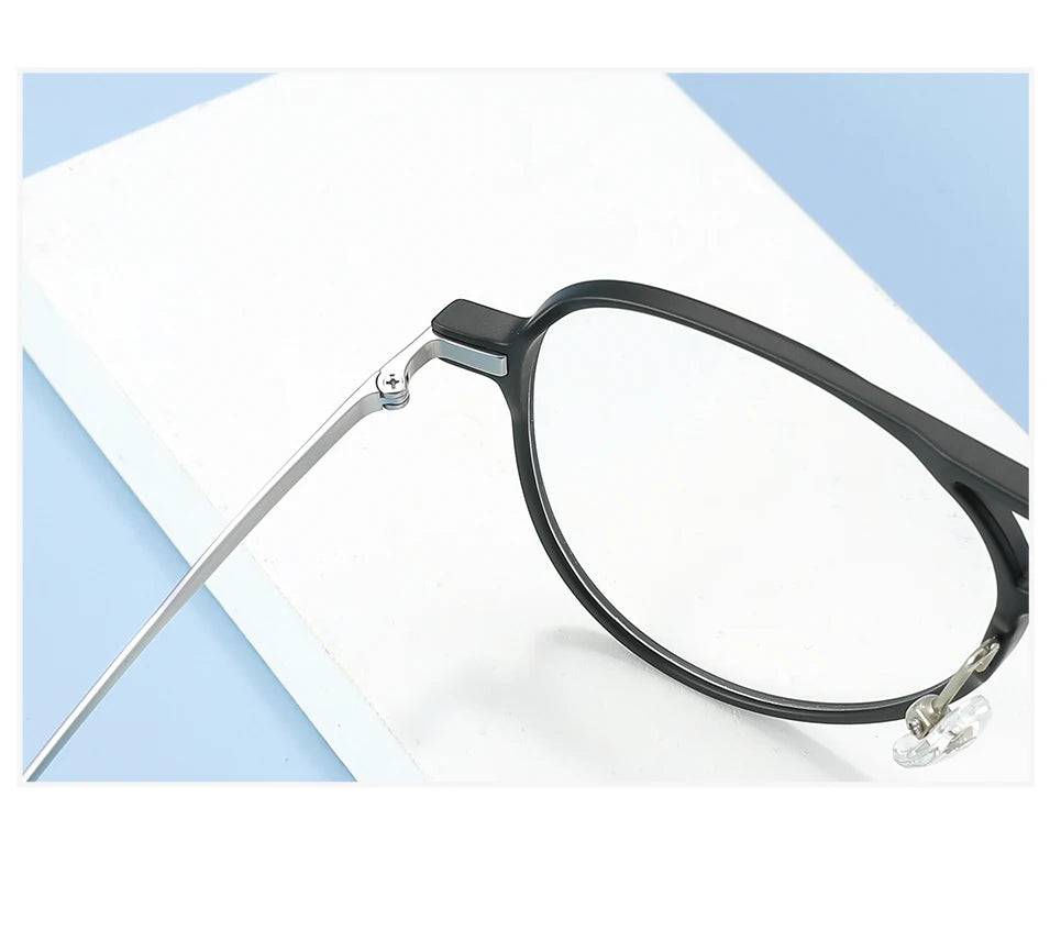 3 In 1 Pure Titanium Women Double Beam Glasses Frame With Polarized Clip On Sunglasses And Night Vision Men Half Rim Eyewear