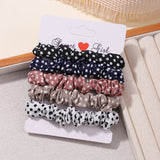 5Pcs/Set Simple Solid Color Elastics Hair Ties for Women Thick Hair Soft No Hurt Hair Ponytail Holder Hair Rope Hair Accessories