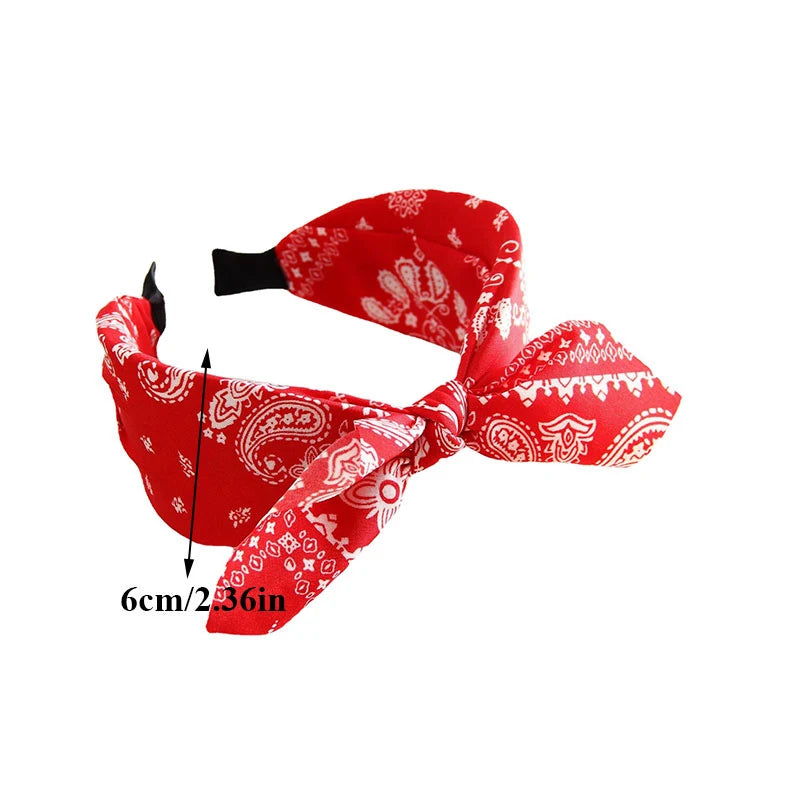 Bow Wide Brimmed Head Hoop For Women Boho Women Soft Solid Print Headbands Cross Knot Elastic Hair Hoop  Vintage Headwear New