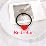 High Elastic Heart Pearl Round Shape Rubber Bands For Women Hair Band Kids Children Sweet Candy Color Hairbands Hair Accessories