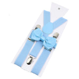 Elastic Leather Suspenders Bowtie Set Braces Men Women Sage Green Adjustable Braces Straps For Wedding Y-Back Shirt Accessories