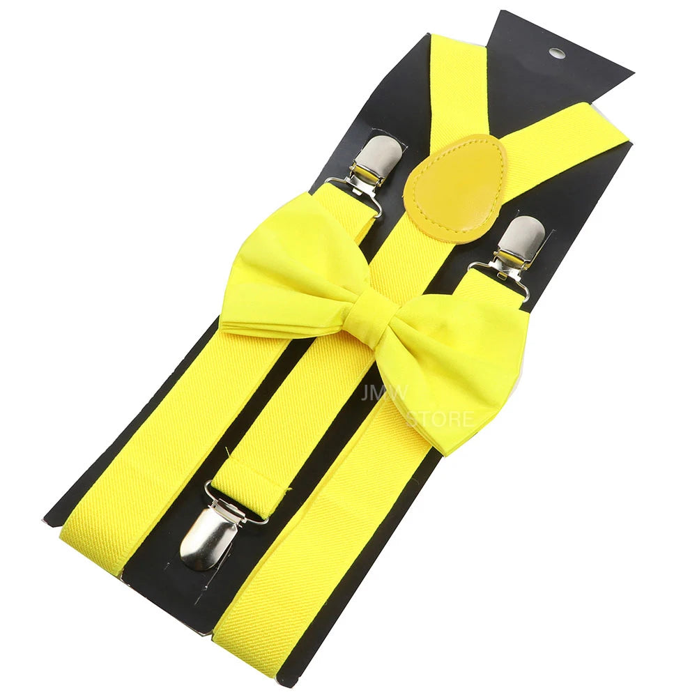 Elastic Leather Suspenders Bowtie Set Braces Men Women Sage Green Adjustable Braces Straps For Wedding Y-Back Shirt Accessories